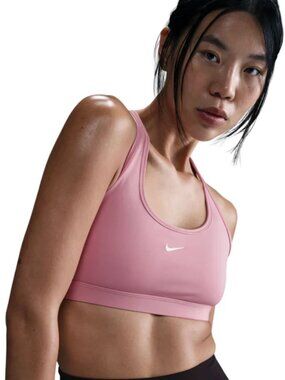 Nike Swoosh Bra (Light Support) in Pink (Red Stardust)